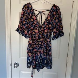 Navy Blue Floral Dress